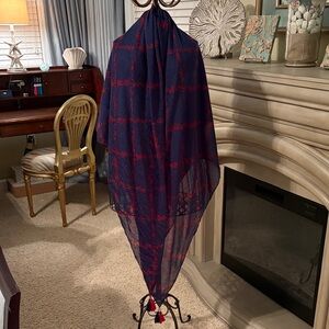 Classy Talbots Navy and Red Scarf